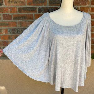 Silver Bat Wing Sleeves Top